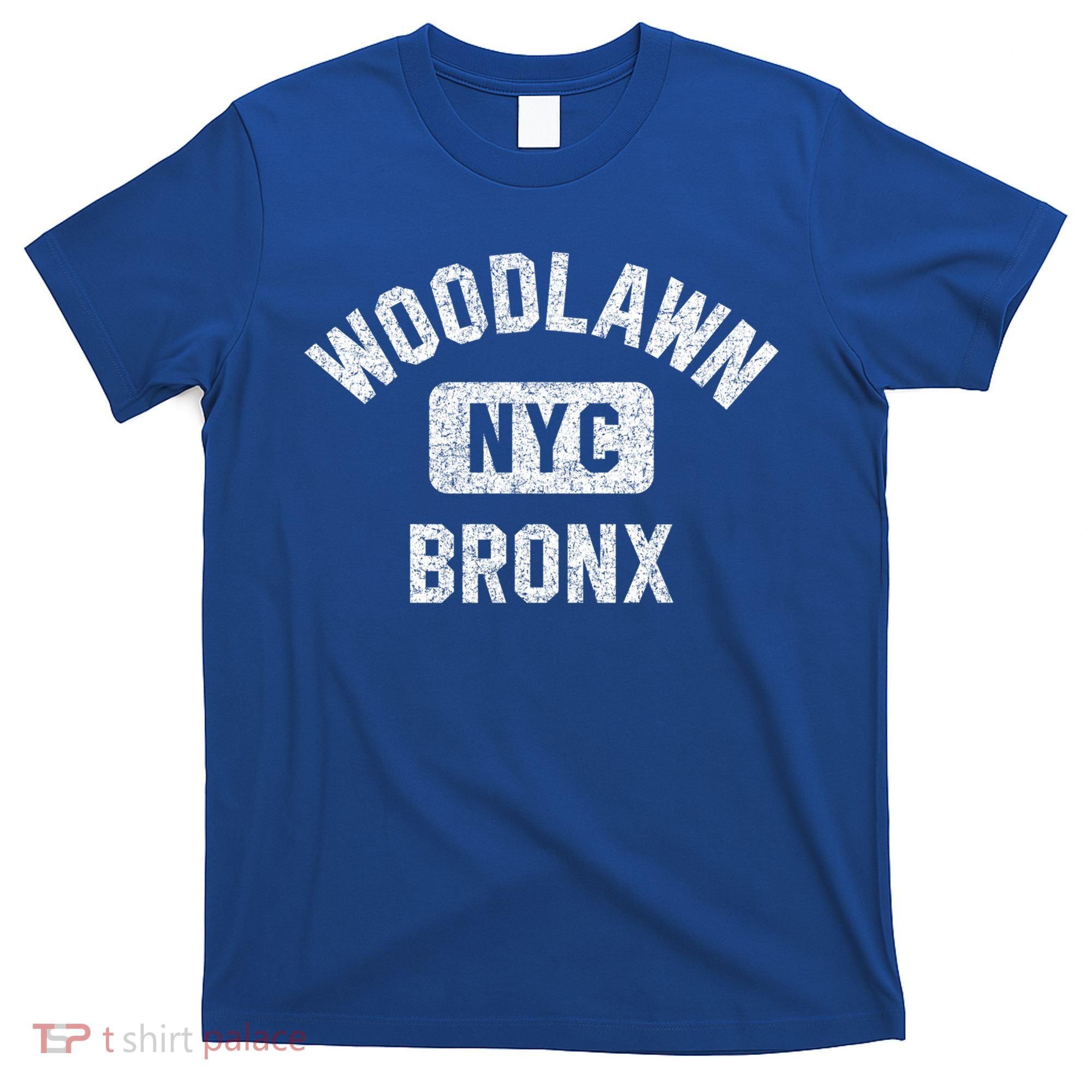 Woodlawn Bronx Nyc Gym Style Distressed White Print Gift T-Shirt