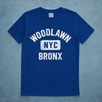 Woodlawn Bronx Nyc Gym Style Distressed White Print Gift T-Shirt thumb 5