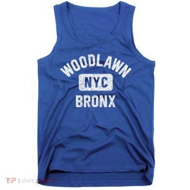 Woodlawn Bronx Nyc Gym Style Distressed White Print Gift Tank Top