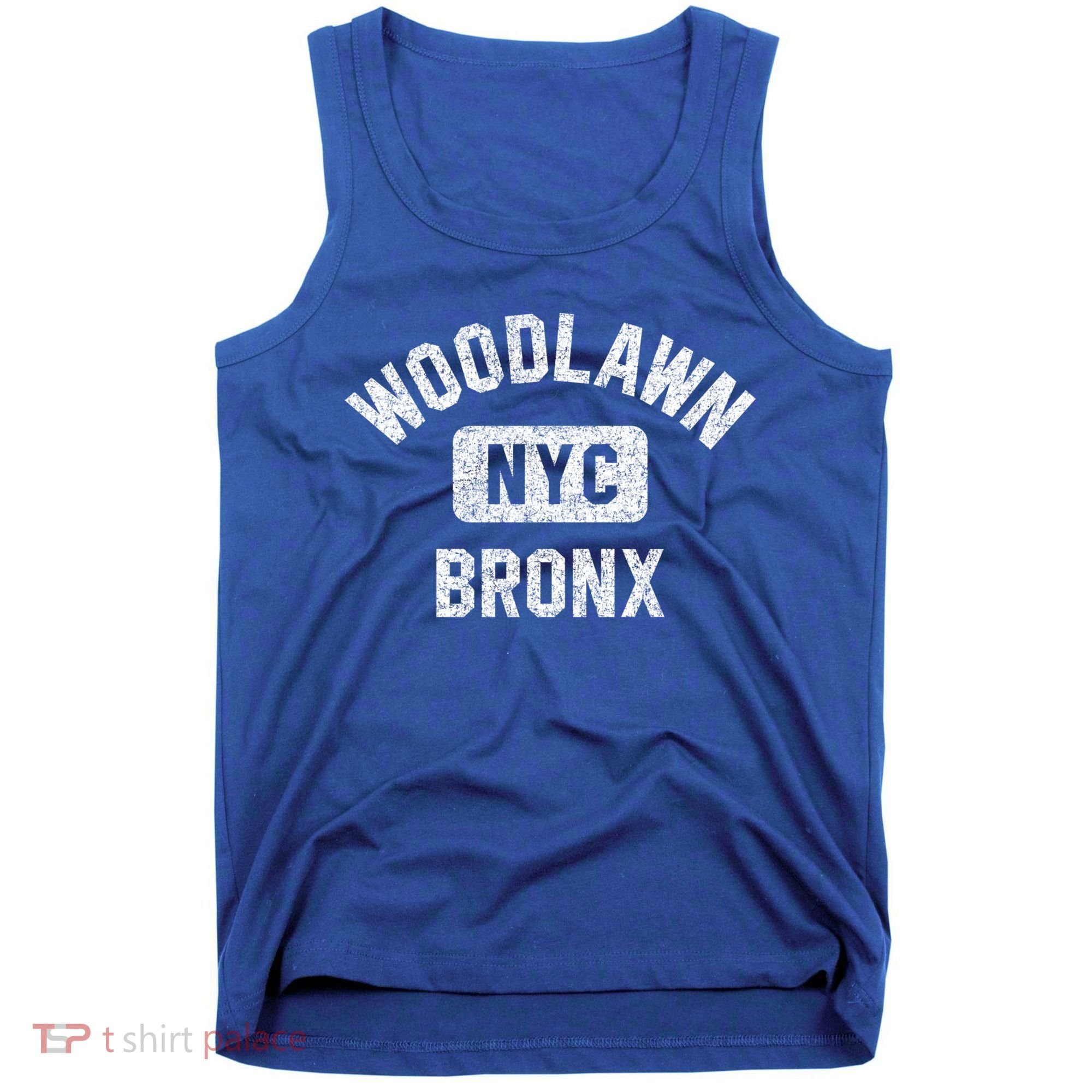 Woodlawn Bronx Nyc Gym Style Distressed White Print Gift Tank Top
