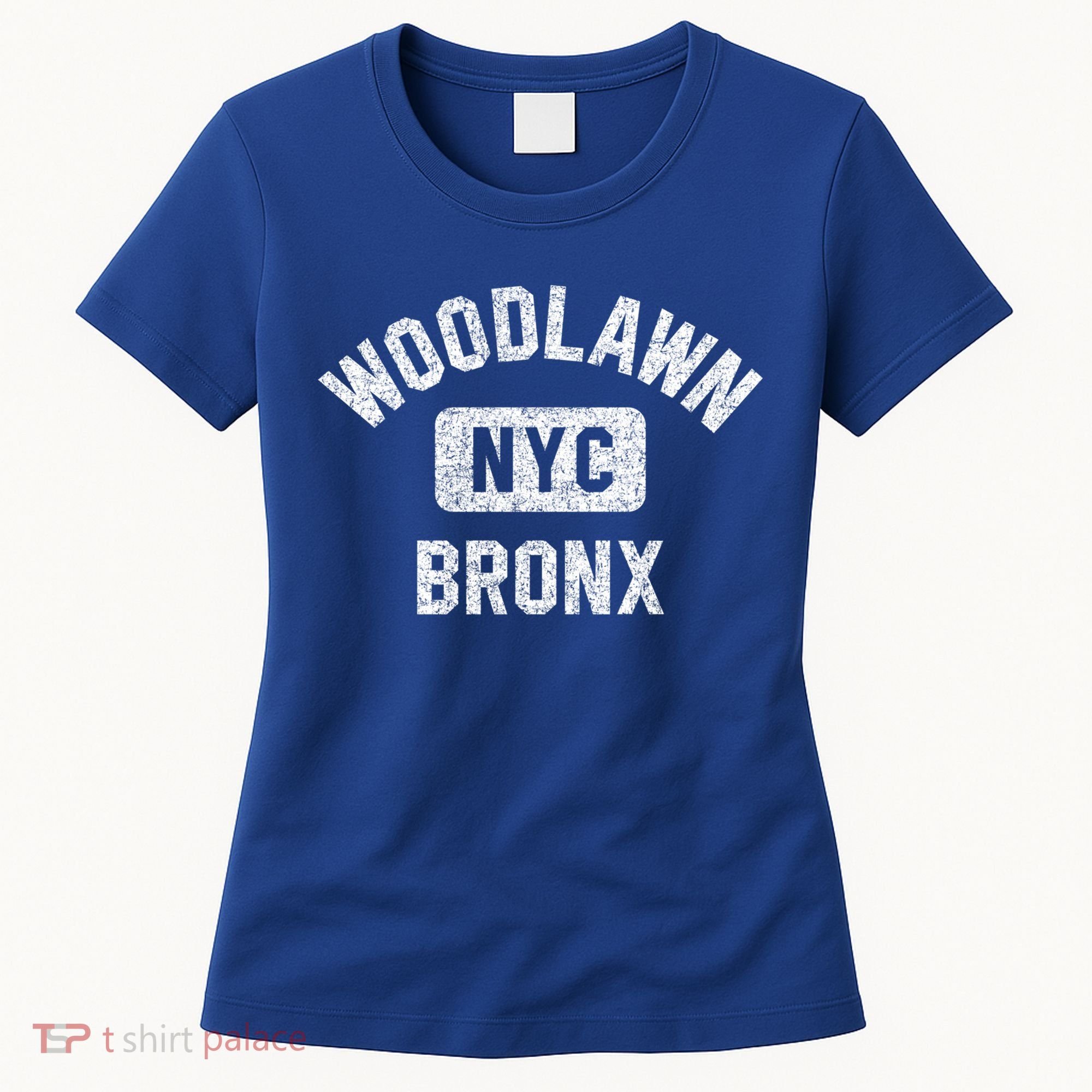 Woodlawn Bronx Nyc Gym Style Distressed White Print Gift Women's T-Shirt