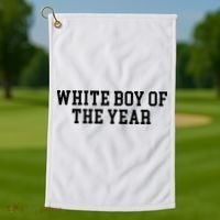 White Boy Of The Year Golf Towel thumb 1