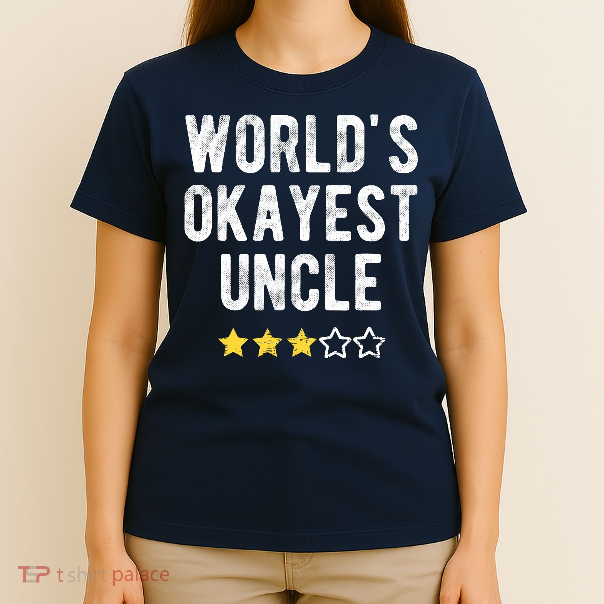 Worlds Best Okayest Uncle Funny Family Matching Costume T-Shirt