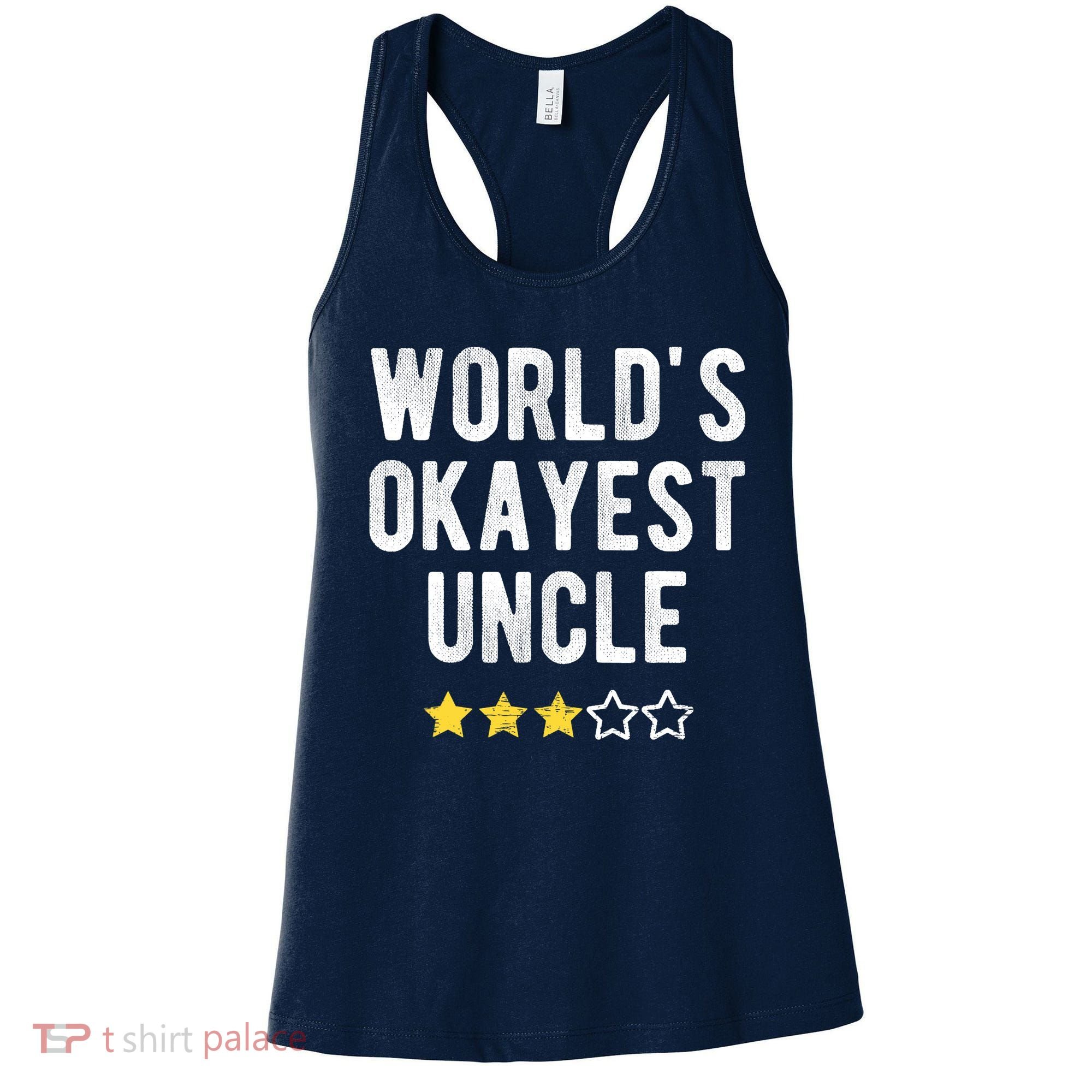 Worlds Best Okayest Uncle Funny Family Matching Costume Women's Tank Top