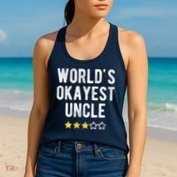 Worlds Best Okayest Uncle Funny Family Matching Costume Women's Tank Top thumb 2