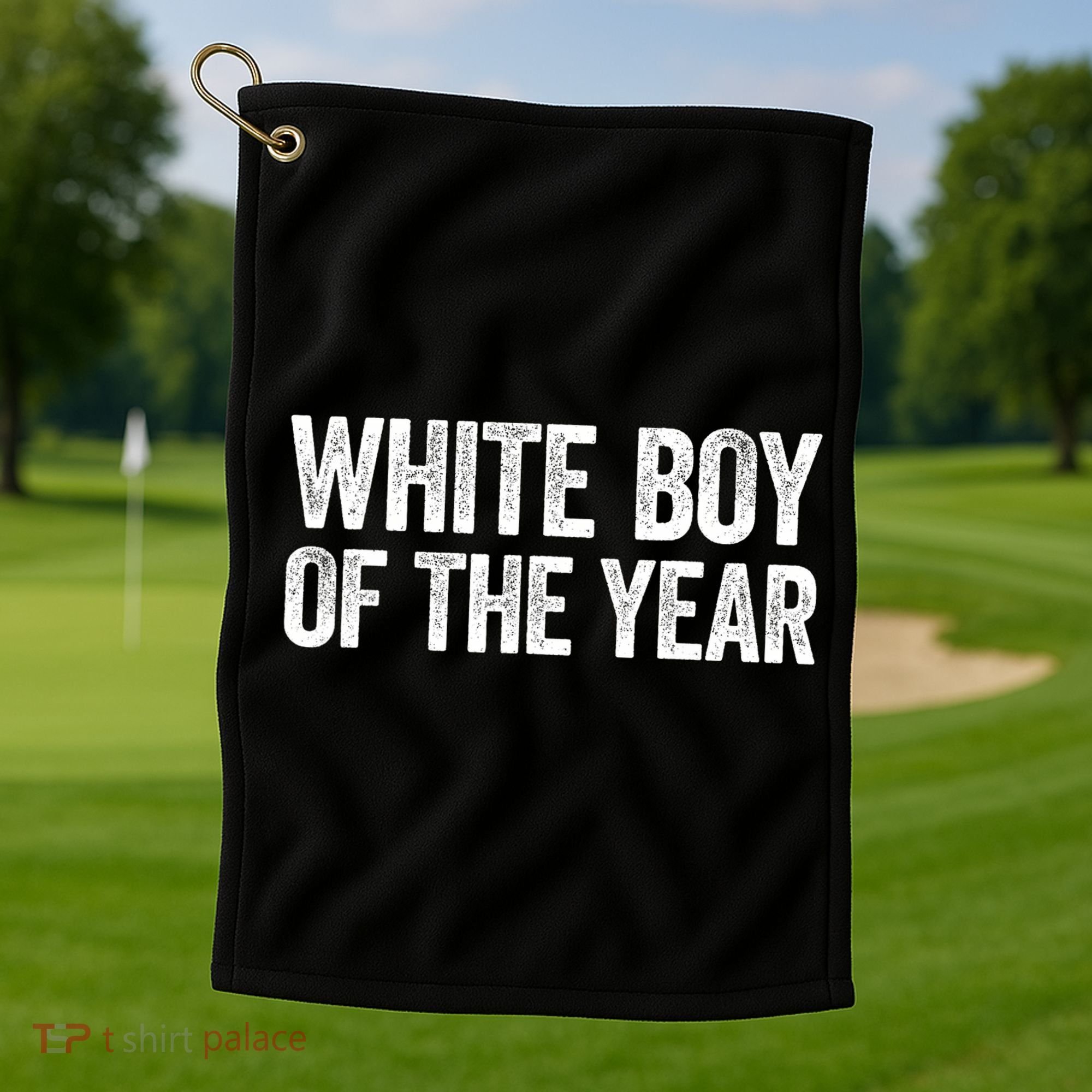 White Boy Of The Year Funny Statement Golf Towel