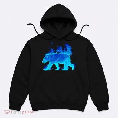 Wild Bear On Fire Hoodie