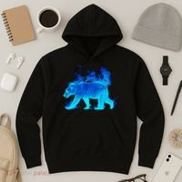 Wild Bear On Fire Hoodie thumb 3