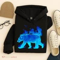 Wild Bear On Fire Hoodie thumb 4