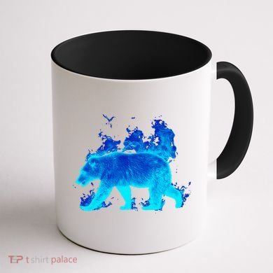 Wild Bear On Fire Coffee Mug back
