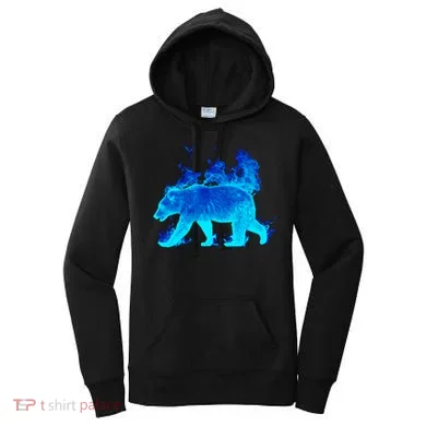 Wild Bear On Fire Women's Hoodie