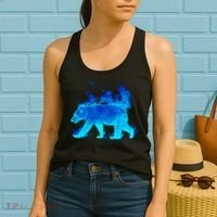 Wild Bear On Fire Women's Tank Top thumb 2