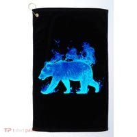 Wild Bear On Fire Golf Towel thumb 0