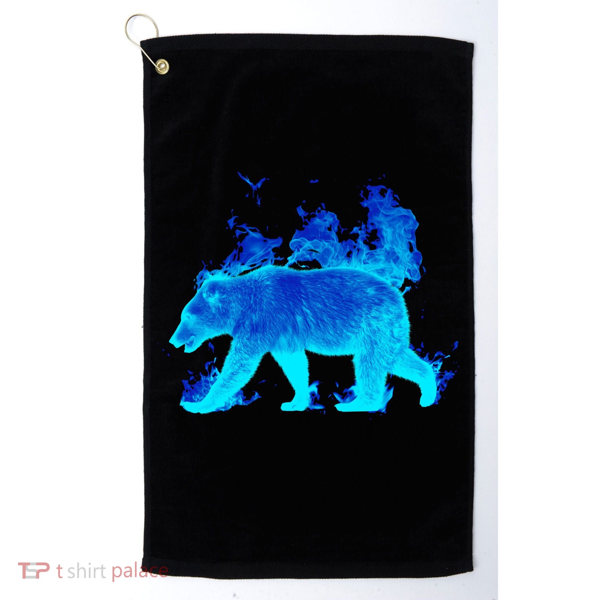 Wild Bear On Fire Golf Towel