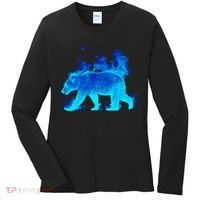 Wild Bear On Fire Women's Long Sleeve Shirt thumb 0