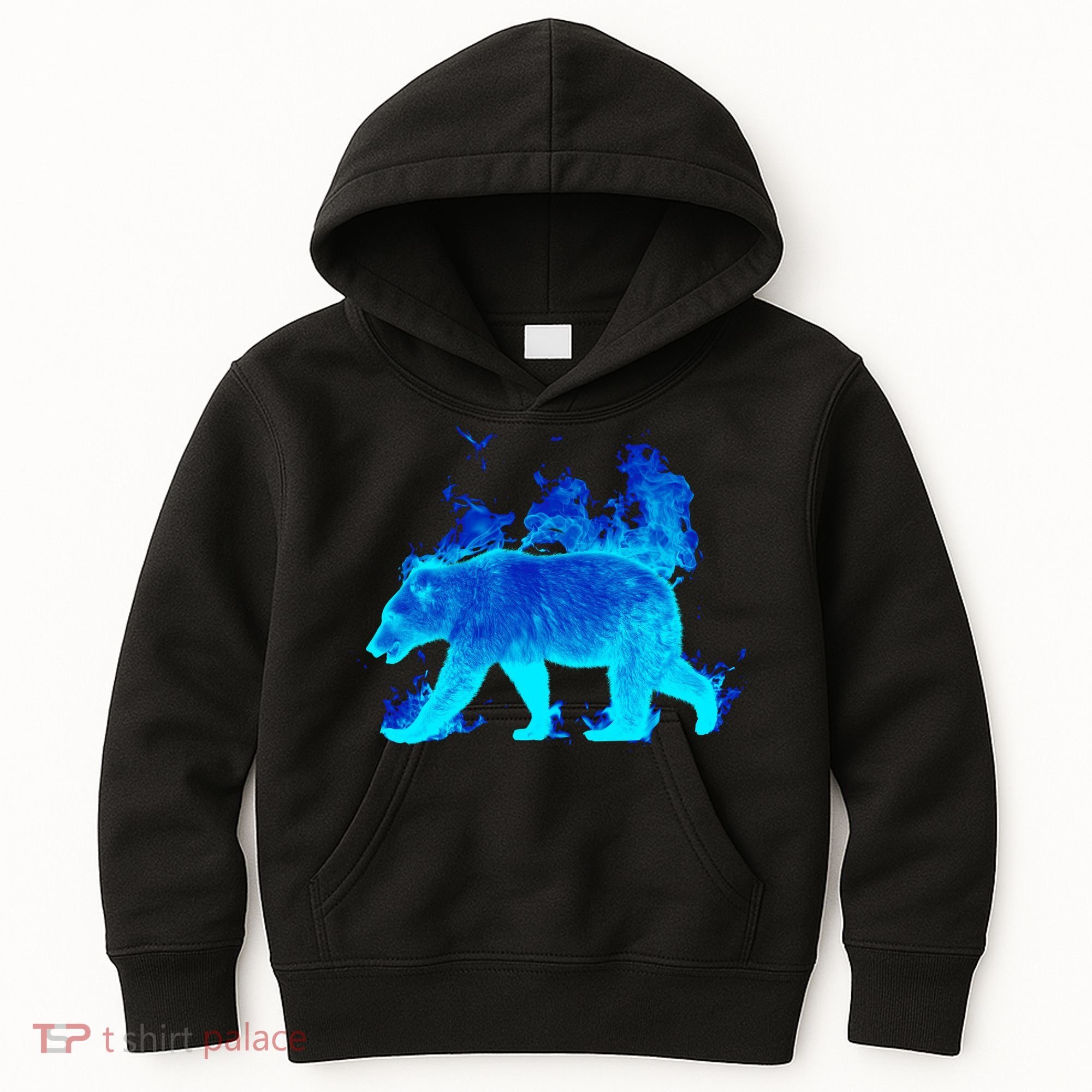 Wild Bear On Fire Kids Hoodie