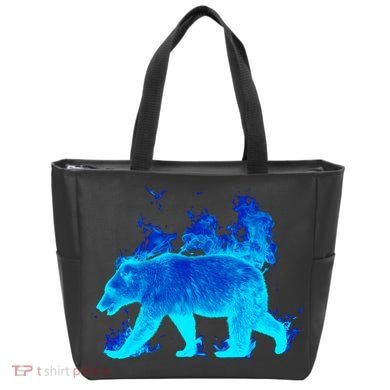 Wild Bear On Fire Tote Bag
