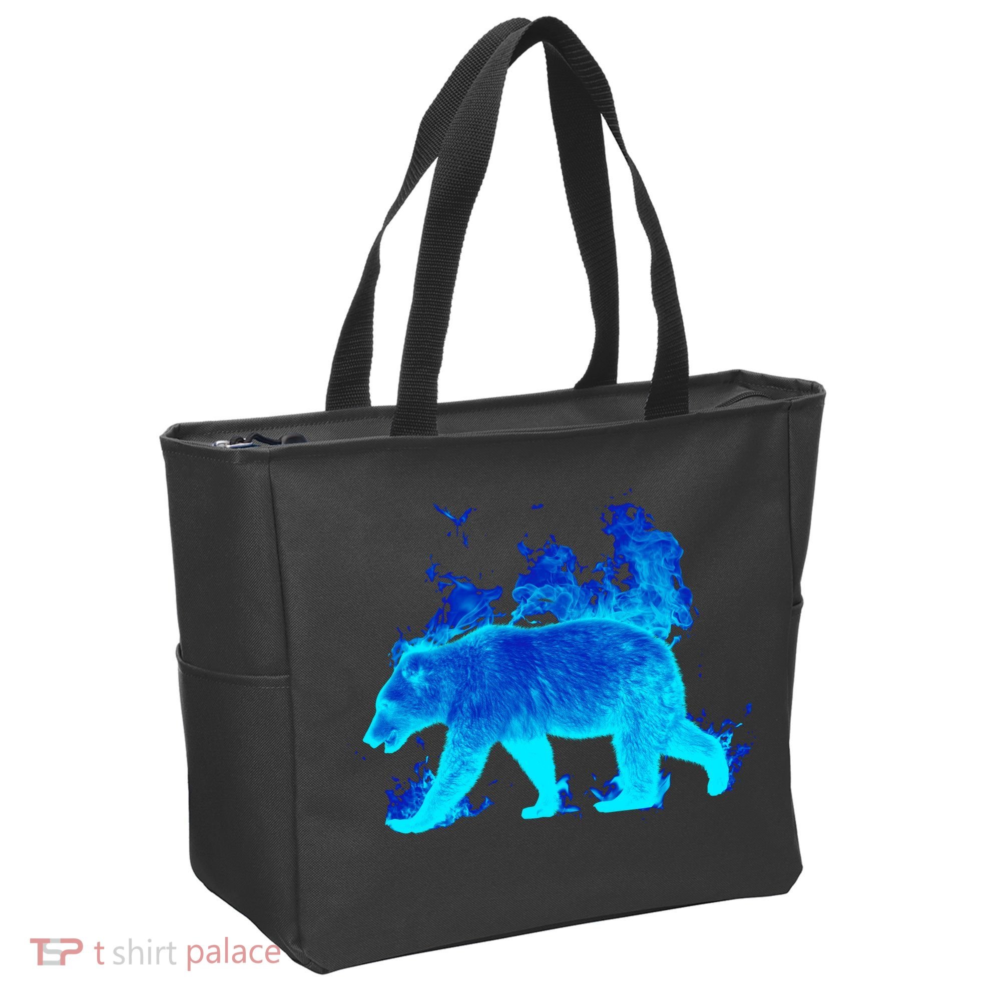 Wild Bear On Fire Tote Bag