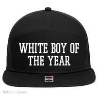 White Boy Of The Year 7 Panel Mesh Trucker Snapback Hat thumb 0
