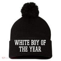 White Boy Of The Year Pom Pom 12in Knit Beanie thumb 0
