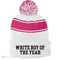 White Boy Of The Year Stripe Pom Pom Beanie thumb 0