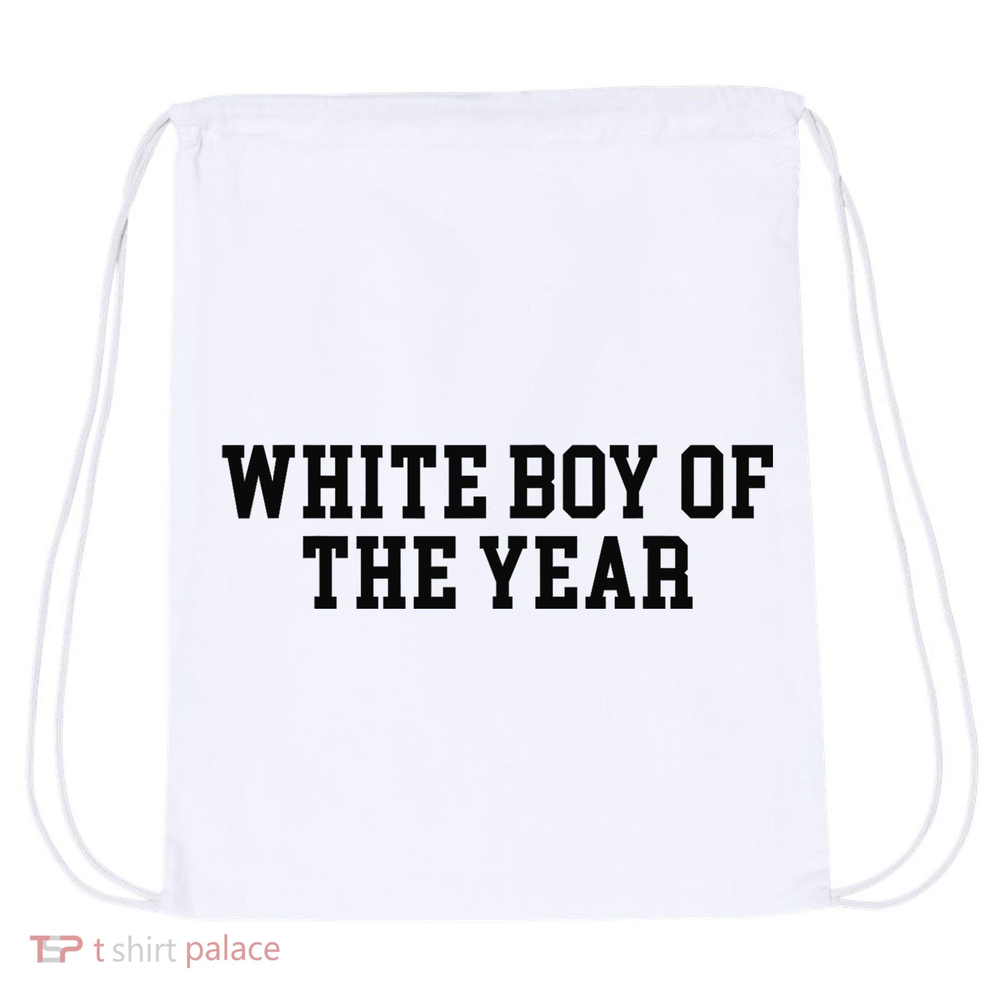 White Boy Of The Year Drawstring Bag