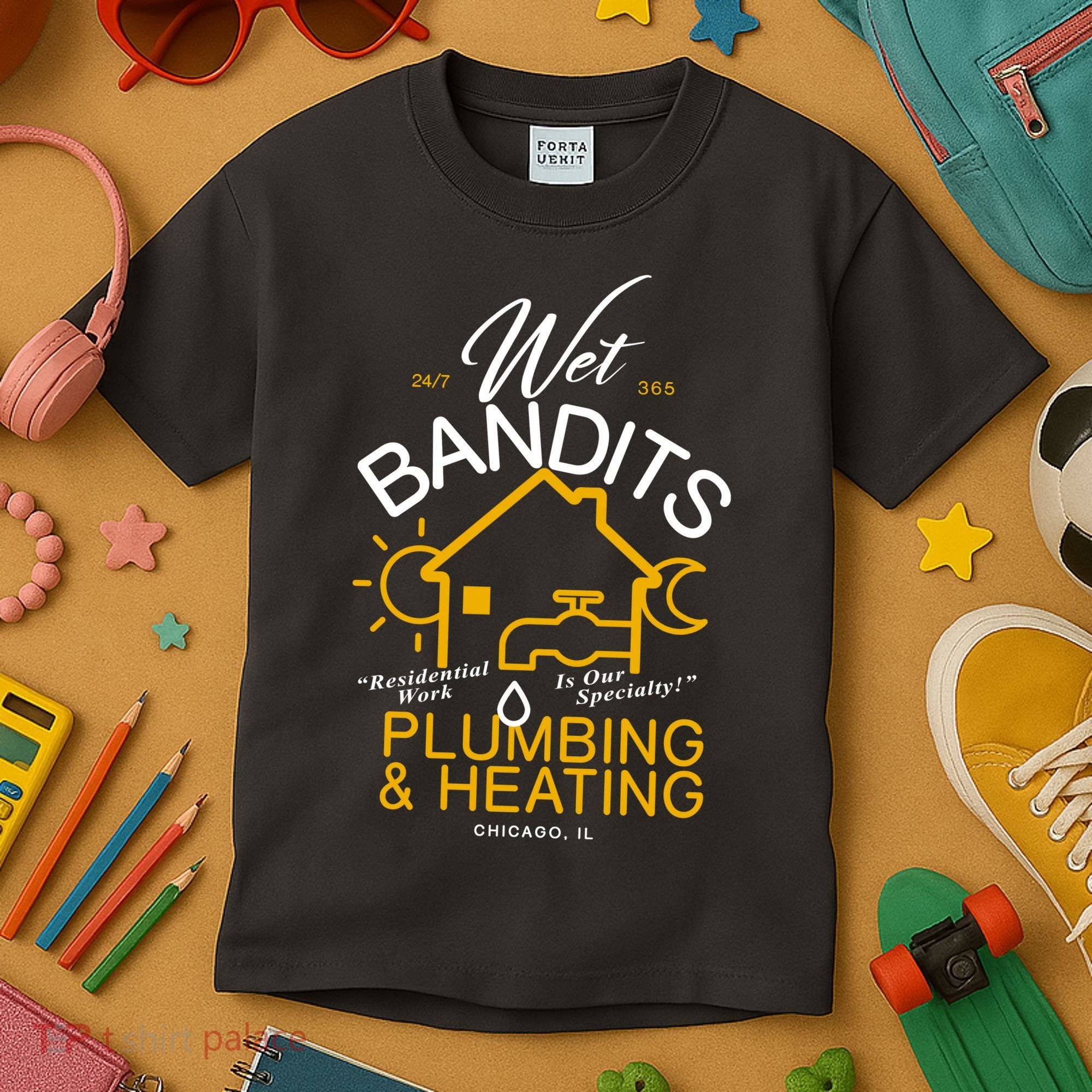Wet Bandits Plumbing & Heating Chicago Kids T-Shirt