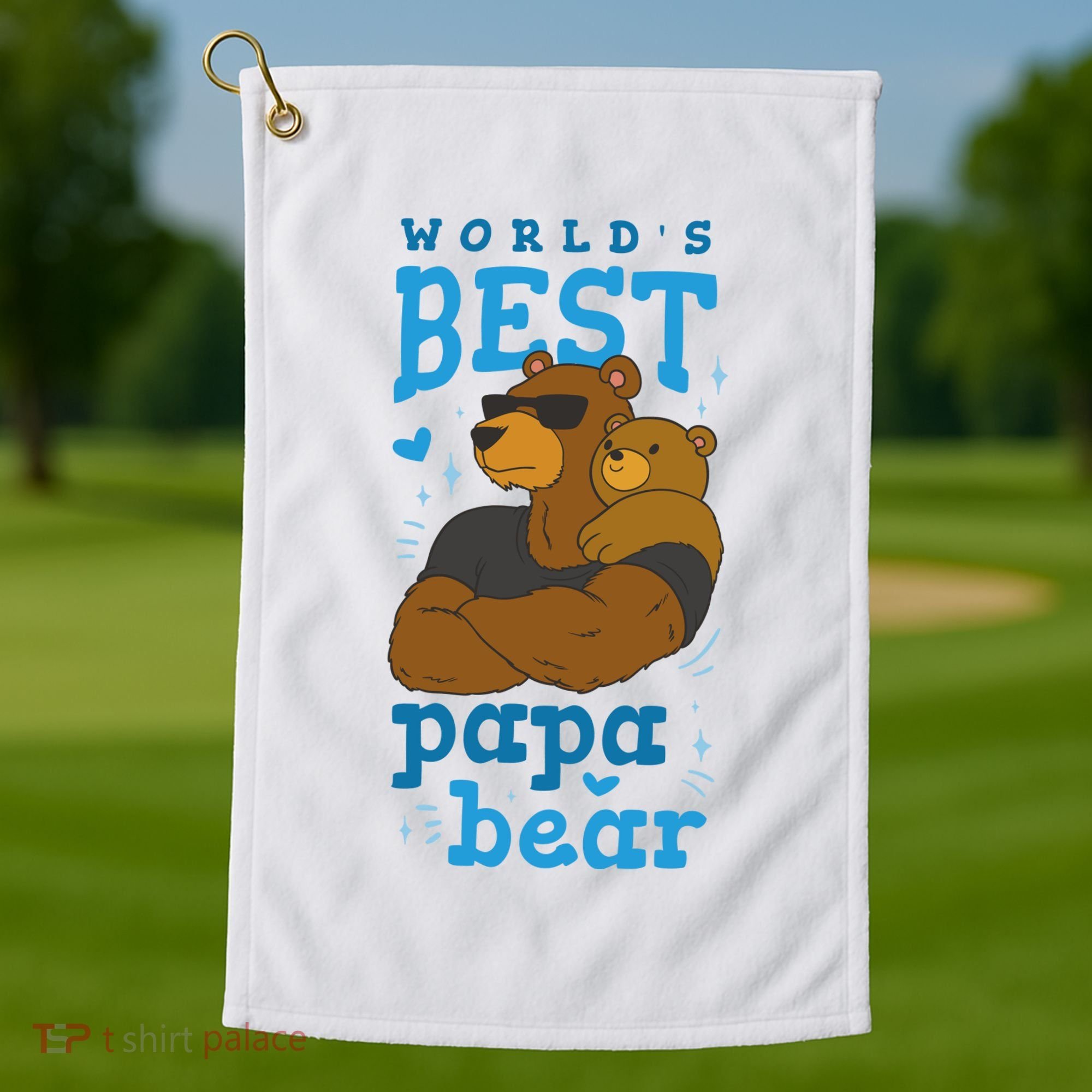 World's Best Papa Bear Golf Towel