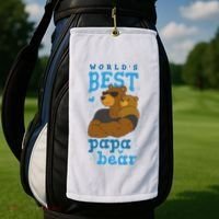 World's Best Papa Bear Golf Towel thumb 2
