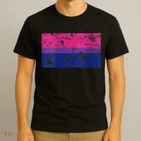 Womens Bisexual Pride Flag Vintage Bisexual Bi Flag T-Shirt thumb 3