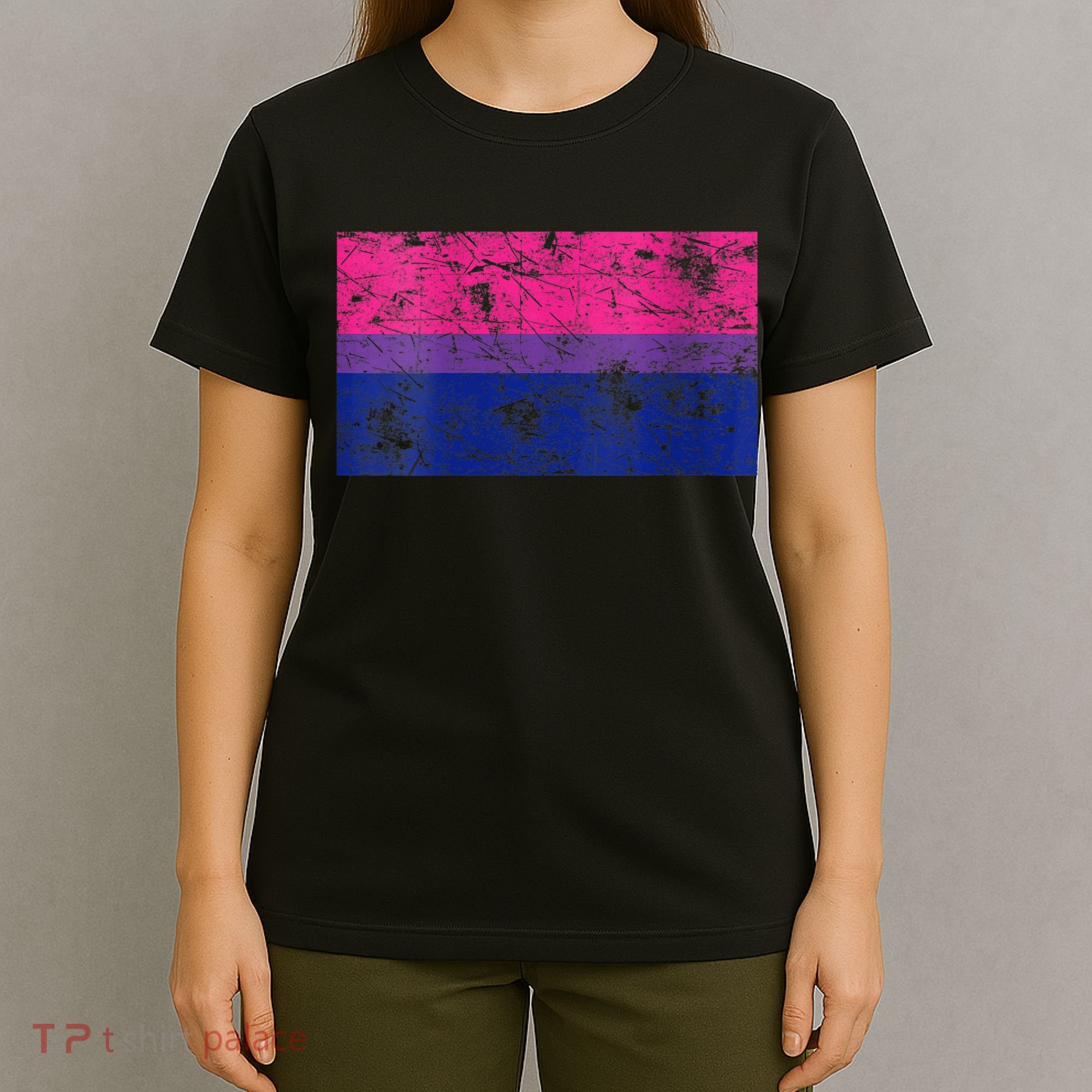 Womens Bisexual Pride Flag Vintage Bisexual Bi Flag T-Shirt