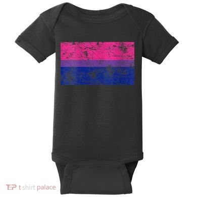 Womens Bisexual Pride Flag Vintage Bisexual Bi Flag Baby Bodysuit