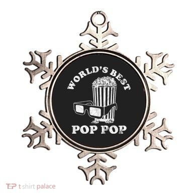 Worlds Best Pop Pop Movie Lover Fathers Day Ornament