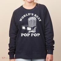Worlds Best Pop Pop Movie Lover Fathers Day Women's Sweatshirt thumb 0
