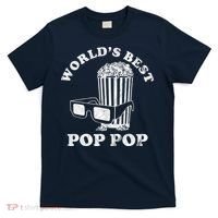 Worlds Best Pop Pop Movie Lover Fathers Day T-Shirt thumb 0