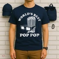 Worlds Best Pop Pop Movie Lover Fathers Day T-Shirt thumb 6