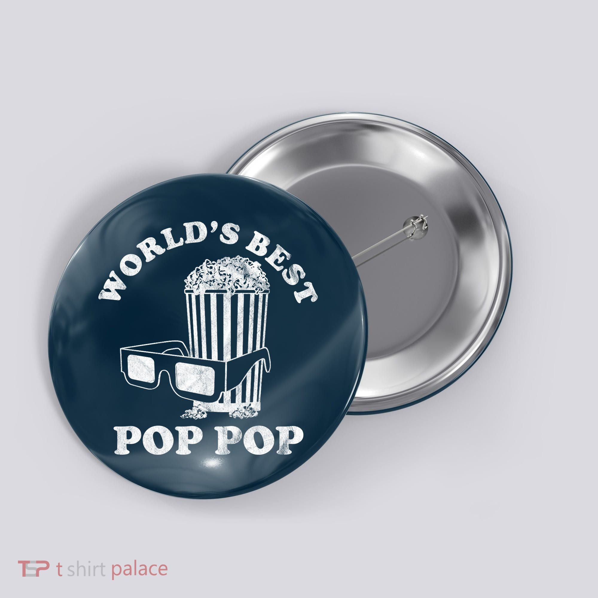 Worlds Best Pop Pop Movie Lover Fathers Day Button