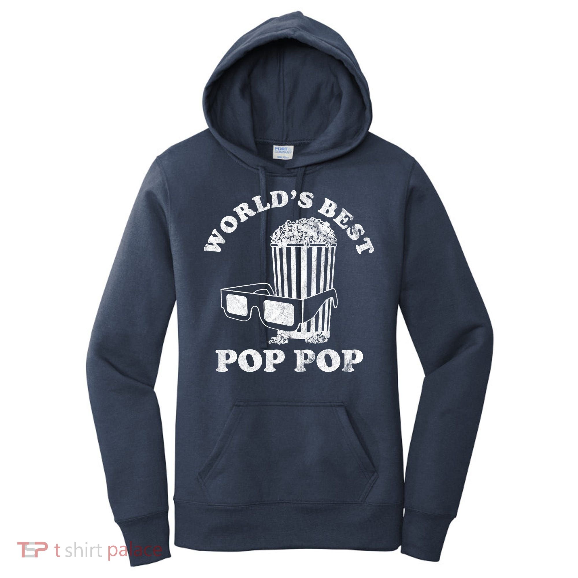 Worlds Best Pop Pop Movie Lover Fathers Day Women's Hoodie