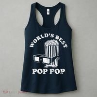 Worlds Best Pop Pop Movie Lover Fathers Day Women's Tank Top thumb 3