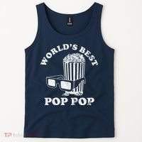 Worlds Best Pop Pop Movie Lover Fathers Day Tank Top thumb 2