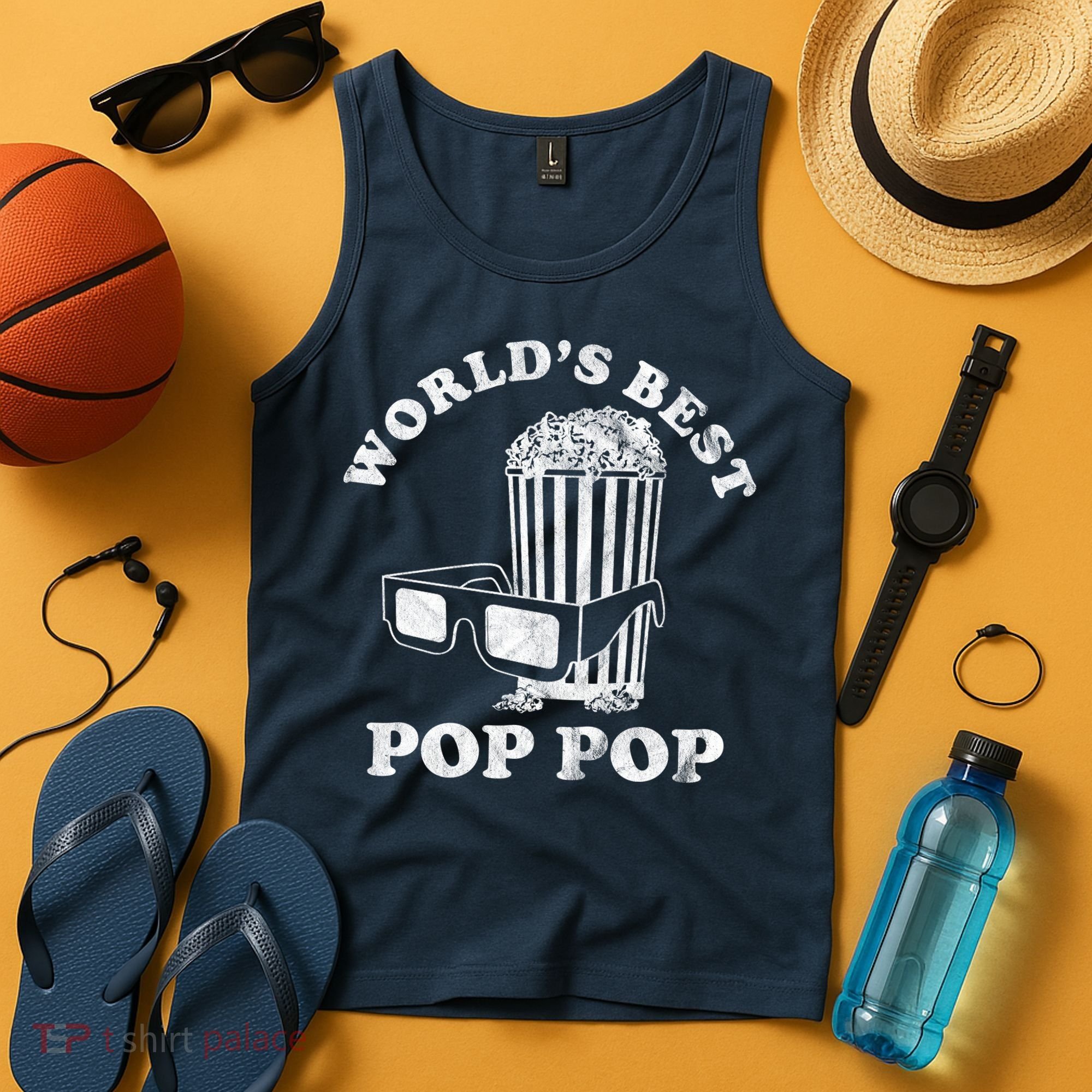 Worlds Best Pop Pop Movie Lover Fathers Day Tank Top