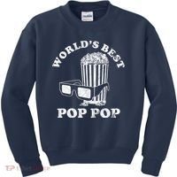 Worlds Best Pop Pop Movie Lover Fathers Day Kids Sweatshirt thumb 0