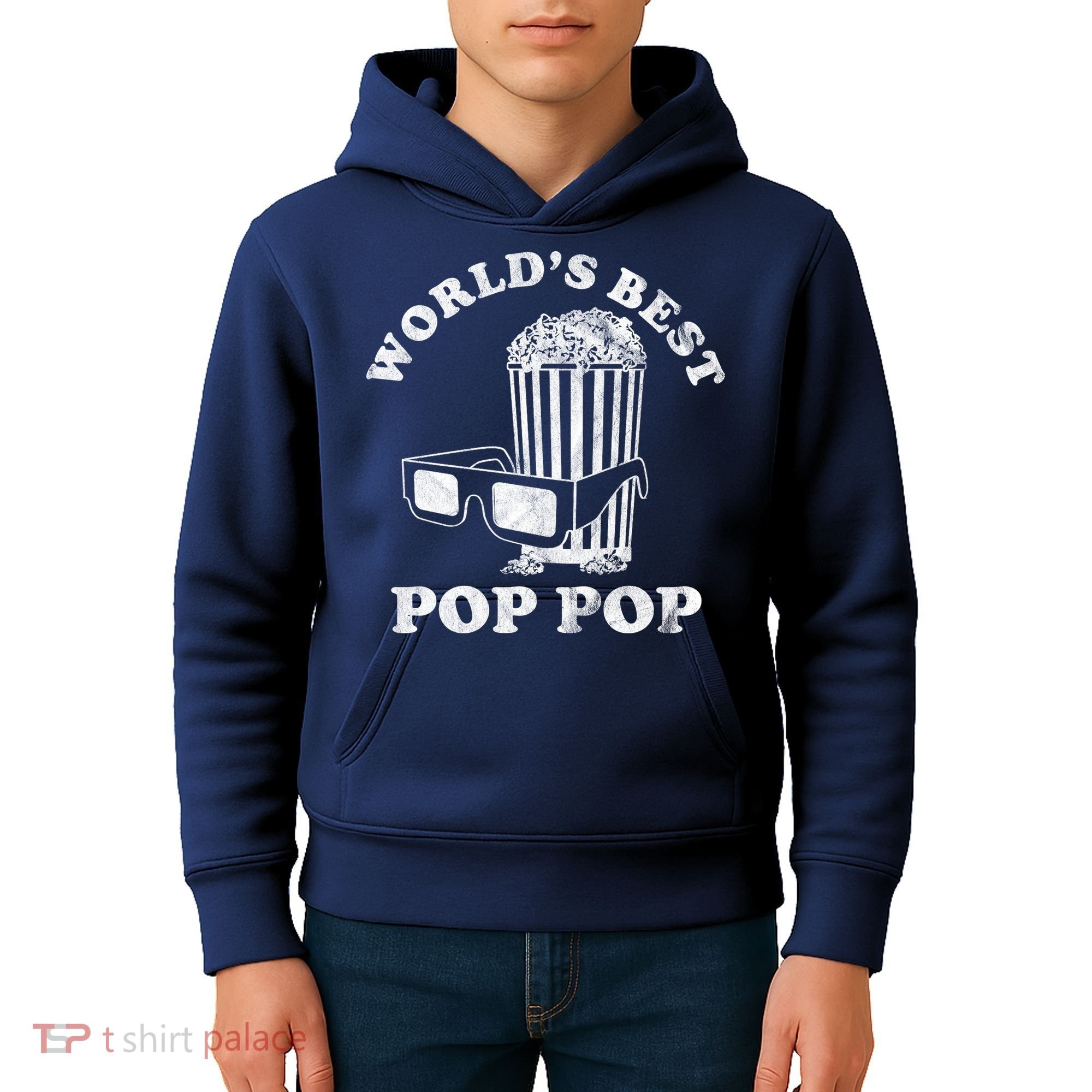 Worlds Best Pop Pop Movie Lover Fathers Day Kids Hoodie