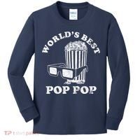 Worlds Best Pop Pop Movie Lover Fathers Day Kids Long Sleeve Shirt thumb 0