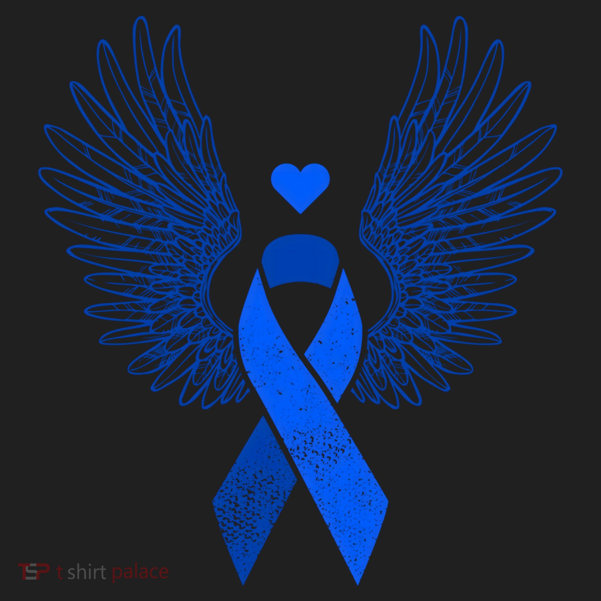 Winged Blue Ribbon Colon Cancer Awareness Cute Gift Women's Sweatshirt