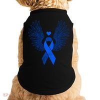 Winged Blue Ribbon Colon Cancer Awareness Cute Gift Doggie Tank thumb 0