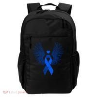 Winged Blue Ribbon Colon Cancer Awareness Cute Gift Backpack thumb 0