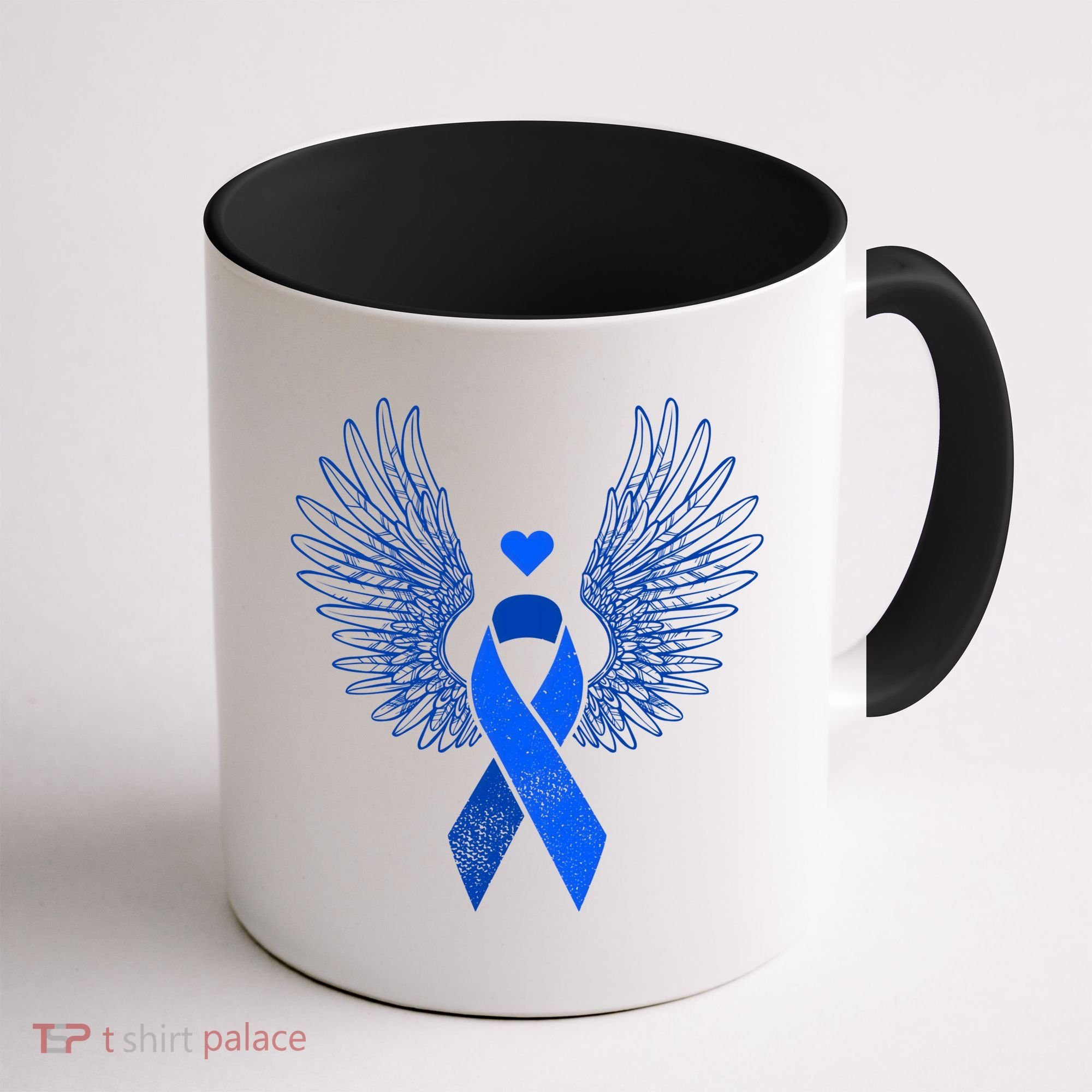Winged Blue Ribbon Colon Cancer Awareness Cute Gift Coffee Mug