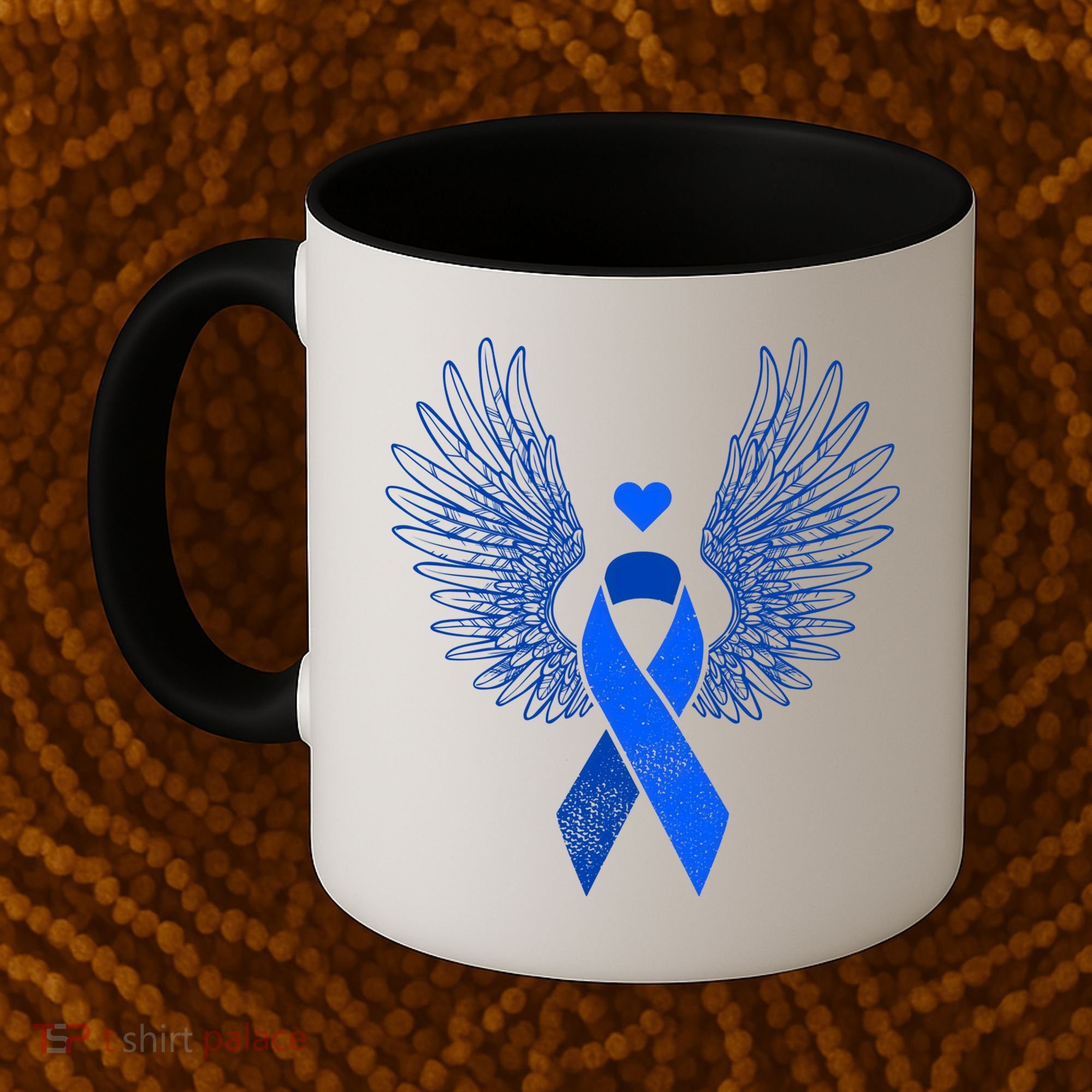 Winged Blue Ribbon Colon Cancer Awareness Cute Gift Coffee Mug