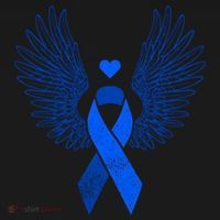 Winged Blue Ribbon Colon Cancer Awareness Cute Gift Pajama Set thumb 2